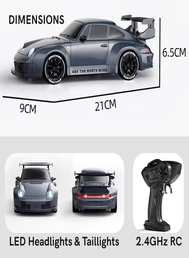 Avarin 1/24 2.4G 4WD Drift RC Car Mini Race LED Light Radio Control High-Speed Motor On-Road Racing Vehicle Model Boys Gifts Outdoor Toys -(Multi) - Image 2